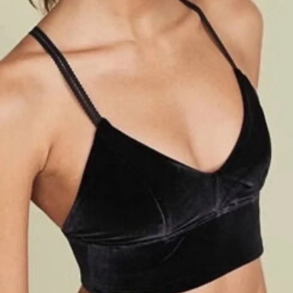 Beyond Yoga Other - BEYOND YOGA Black Long Line Velvet Motion Bralette--NWT--L